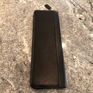 Coach Black Leather Zippered Tie Case